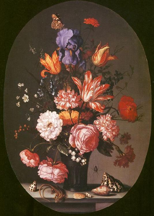 AST, Balthasar van der Flowers in a Glass Vase Sweden oil painting art